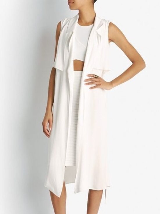 INTERMIX Jackets & Blazers - Intermix, White Sleeveless Trench | Size: M